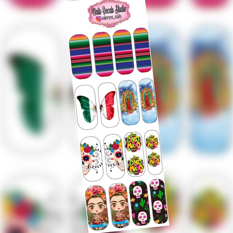 Mexico Waterslide Nails Decals Etsy