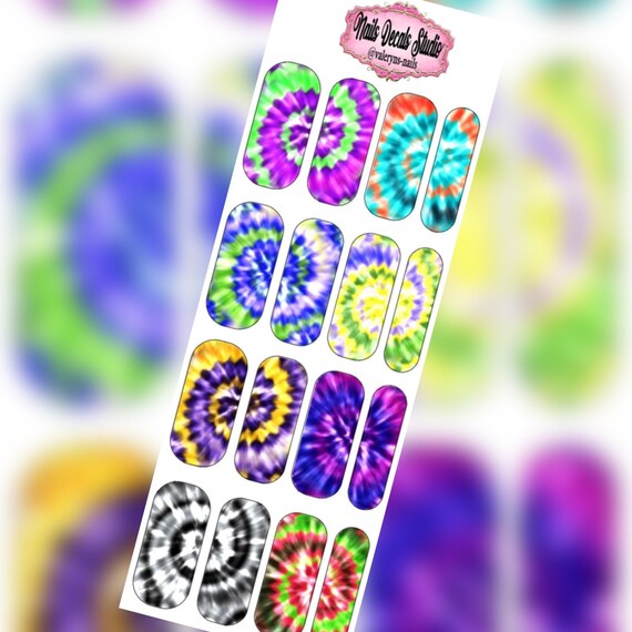 Tye Dye Waterslide Nails Decals Stickers Nail Art - Etsy