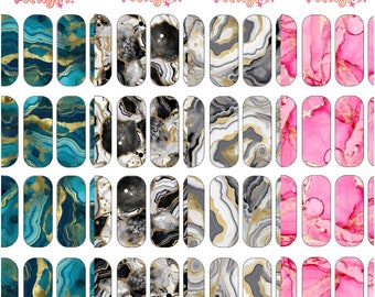 Marble designs nail decals