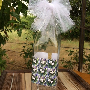 White Lilies Floral Bottle Vase Center Piece, 33 oz bottle ( shipping included in price).