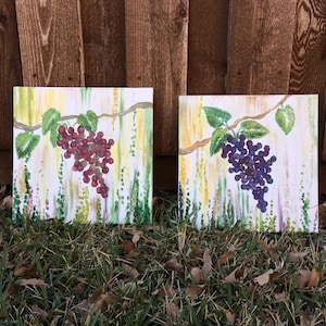 Grapes on the Vine Abstract Garden Set of Two  (Shipping included in price listed.)