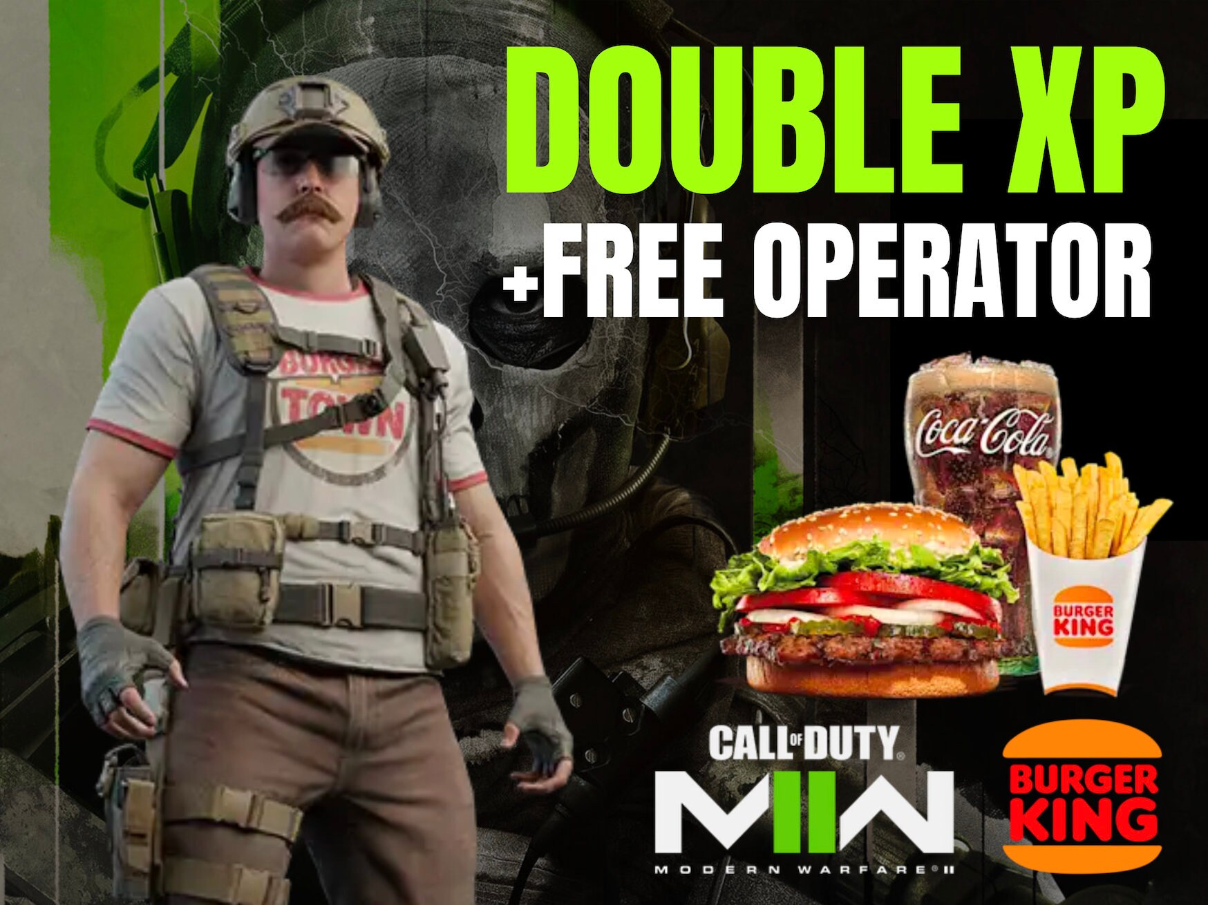 Modern Warfare 2 Burger Town Operator & 1hr 2XP CODE MWII MW2 Etsy Canada