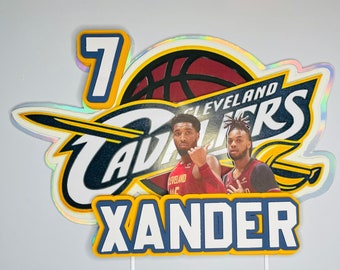 Inspired by Cleveland Cavaliers NBA Team Cake Topper | Personalised Cake Topper I Birthday Cake Topper