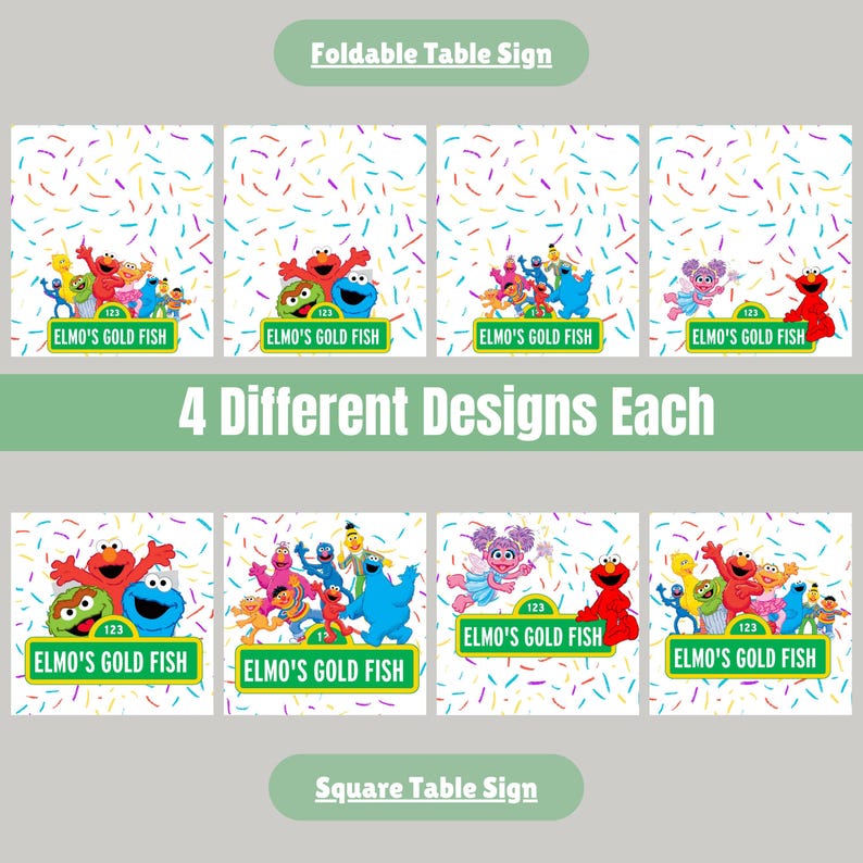 Table Food Sign Color EDITABLE Puppet Table Food Signs | Table Food Signs | DIGITAL DOWNLOAD ...
