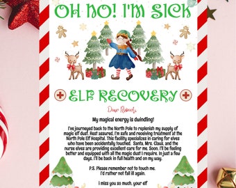 EDITABLE Elf Sick Letter | North Pole Mail | Instant Download