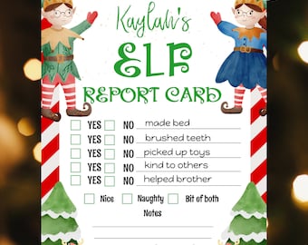 EDITABLE Elf Report Card | North Pole Mail | Instant Download