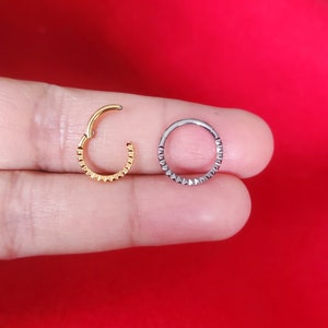16G Or Septum Anneau Pyramide Daith Titane Bijoux Dainty Daith Hoop Piercing Mignon Tragus Cartilage Daith Clicker