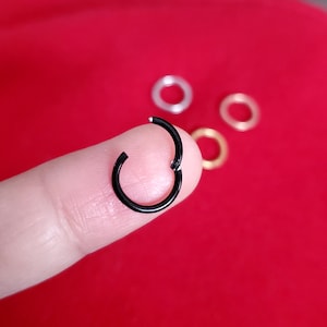 16G Charnière Hoop Segment Anneaux Cartilage Hoop Nez Septum Sans Soudure Hinged Clicker Helix Boucle D'oreille Hoop