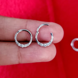 Daith, Septum Clicker, Hinged Segment Nose Ring 16G. 8mm, 10mm  316L Surgical Steel