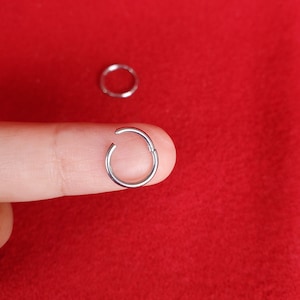 Anneau de nez segmenté articulé en titane massif de qualité implantaire Anneau de déclic pour septum, anneaux Daith 16G, 8 mm, 10 mm