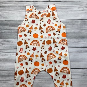 Gnomie Fall Boho Thanksgiving,Organic cotton Baby Romper, Winter Baby Clothes, Harem Romper Toddler Romper, Gender Neutral