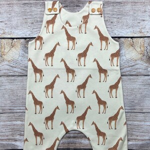 Organic Giraffe Baby Romper: Handmade Harem Style