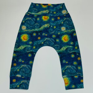 Van Gogh Starry Night, Organic Baby Pants, Toddler Leggings, Harem Pants, Organic clothes, Baby Gift, Baby Shower Gift , baby Joggers imagem 2