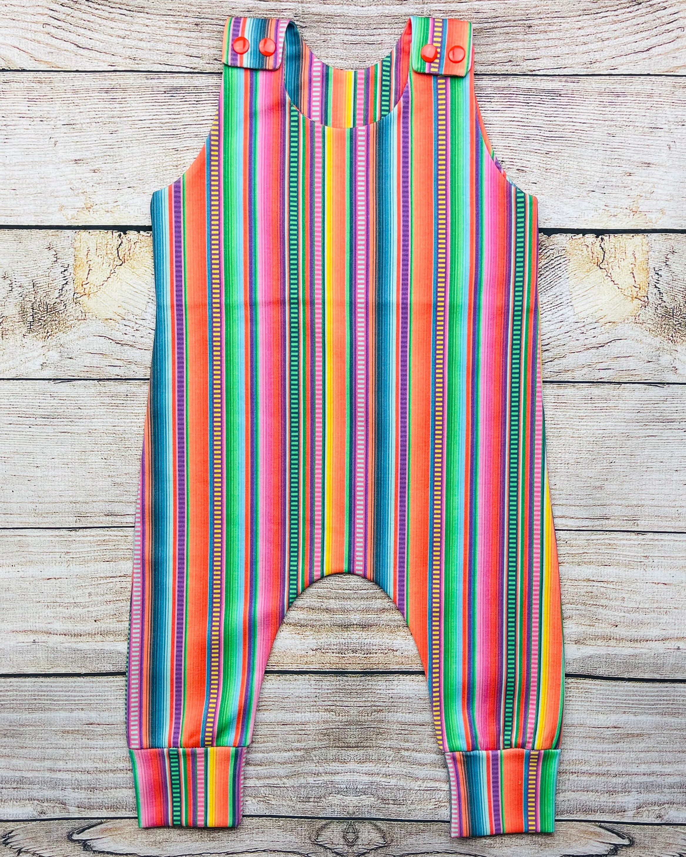Cinco De Mayo Fiesta Theme, Organic Baby Romper, Colorful Baby Romper, Taco Tuesday Toddler Romper, Serape Stripe Overall, Baby Shower Gift
