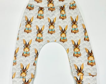 Organic bunny Baby Leggings, Baby Pants, Toddler harem Pants, Baby Gift,