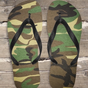 Summer Sandals | Beach Flip Flops | Pool Sandals | Beach Sandals | Summer Flip Flops | Casual Sandals | BDU Camouflage | Unisex Flip Flops