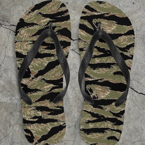 Flip Flops | Summer Sandals | Pool Flip Flops | Beach Sandals | Unisex Sandals | Summer Flip Flops | Beach Flip Flops | Tiger Stripe Camo
