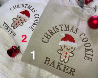 Christmas Cookie Baker/Tester embroidered matching sweatshirt, Hoodie, FREE SHIPPING