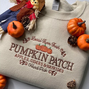 Fall Pumpkin Patch Embroidered Crewneck/Hoodie
