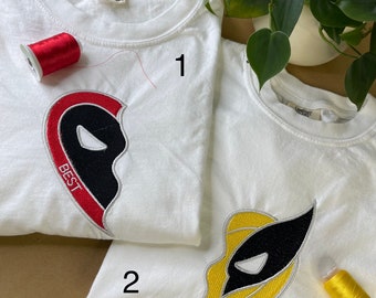 Cute Deadpool and Wolverine Comfort Colors Tee, Superhero Best Friends Tee, FREE SHIPPING