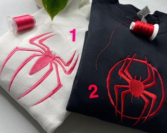 Cute Spider Embroidered matching crewnecks, Hoodie/Tee, FREE SHIPPING