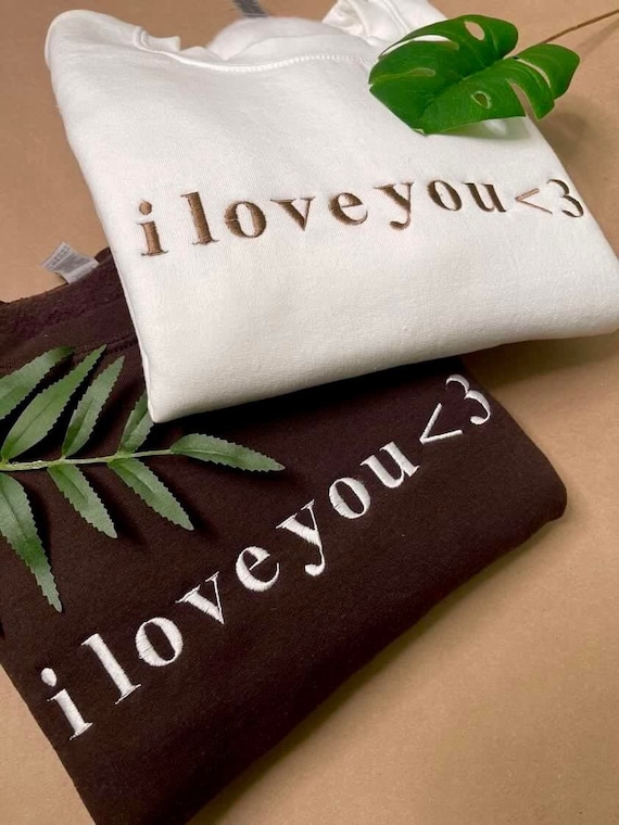 Cute Couples Embroidered Crewneck