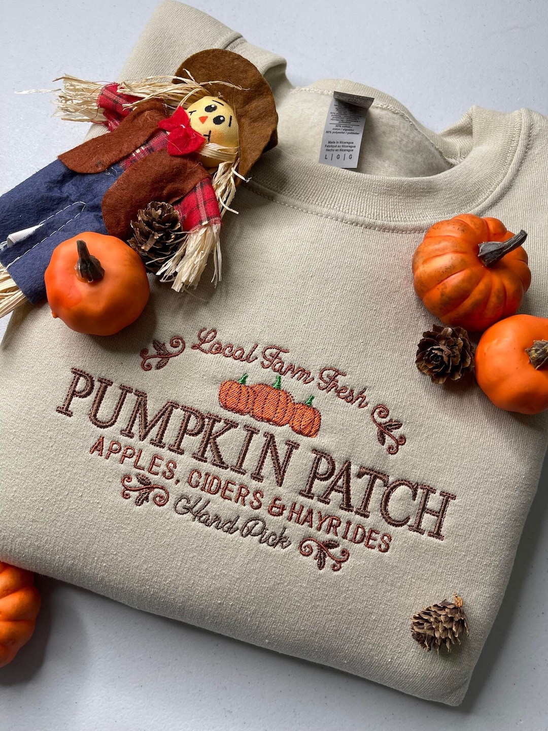 Fall Pumpkin Patch Embroidered Crewneck/hoodie - Etsy