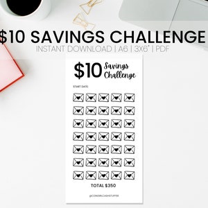 PRINTABLE 10 Dollar SAVINGS CHALLENGE | Low Budget & Low Income Savings Challenge | Instant Download Savings Challenge | pdf