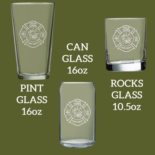 Fire Department Beer Glass | Custom drinkware, Firefighter Gift, Volunteer Firefighter, Station Gear, Firefighter Glass