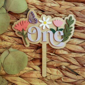 Wildflower Birthday Cake Topper | Wild Flowers First Birthday Decor |  Floral | Girl Birthday | Wild and Onederful | Onederful | Butterfly