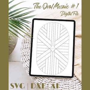 The Oval Mosaic #1 Digital File| Single Line Laser File | Geometric Pattern  | Laser Cut File |  Scroll Saw Template | svg  | png | dxf | ai