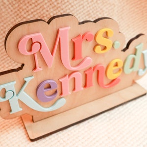 Personalized Teacher Name Sign | Teacher Desk Name Sign | Desk Name Plate | Custom Teacher Gift | Teacher Apple Sign | Custom Desk Name Sign