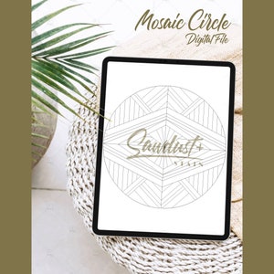 Mozaïekcirkel DIGITAAL BESTAND | Enkellijns laserbestand | Geometrisch patroon | Lasergesneden bestand | Svg | png | dxf | ai