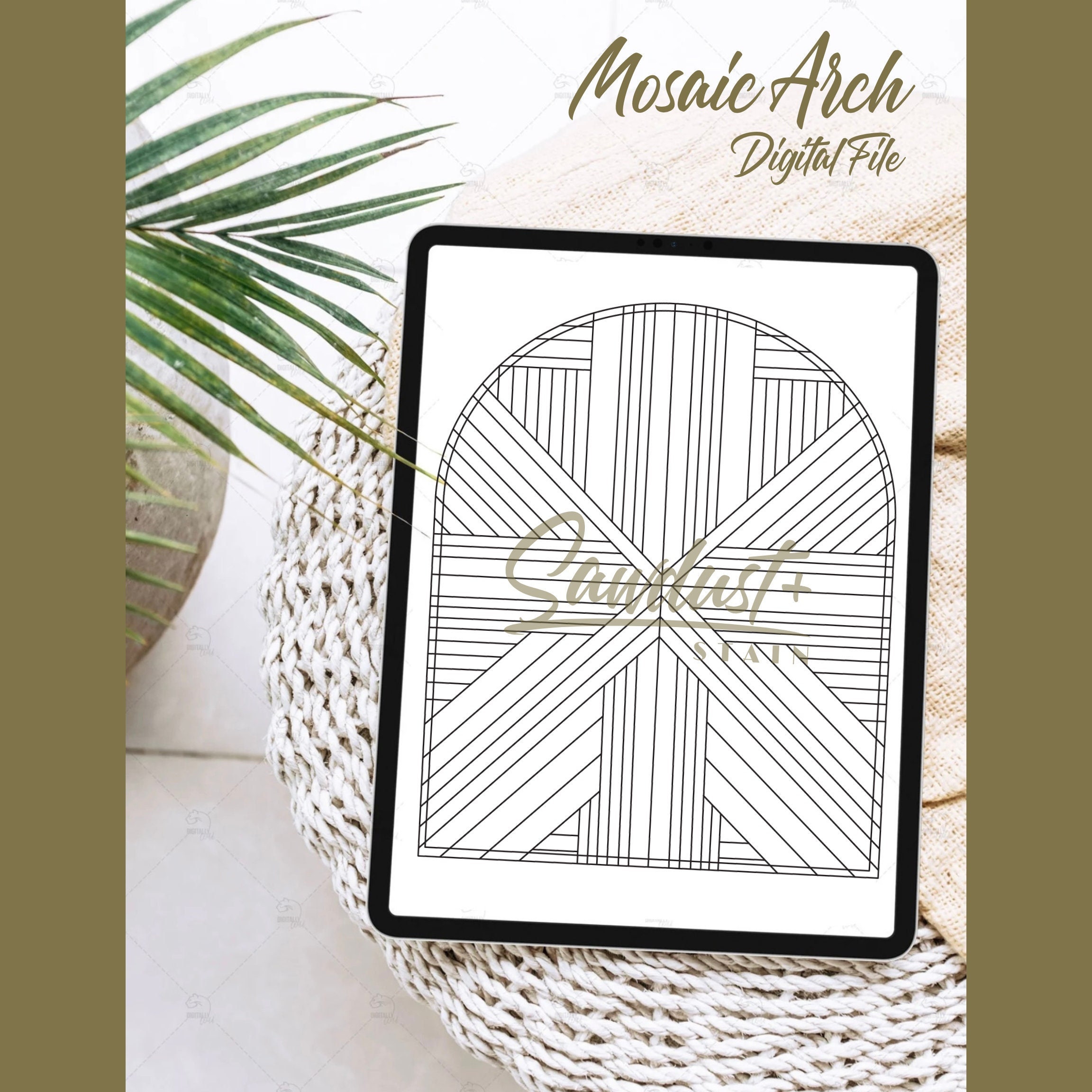 Mosaic Arch Digital File| Single Line Laser File | Geometric Pattern ...
