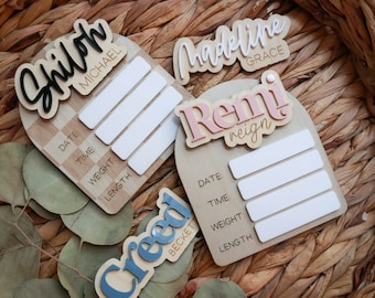 Birth Stat Sign | Erasable Birth Stat Sign | Reusable| Name Sign | Fresh 48 Sign | Baby Name Sign | Name Announcement | Nursery Sign