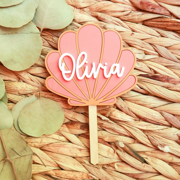 Clamshell Birthday Cake Topper Etsy