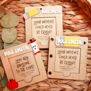 Porte-notes personnalisé | Porte-notes personnalisé | Cadeau de fin d'année pour professeur | Cadeau de remerciement pour enseignant | Porte-bloc-notes personnalisé