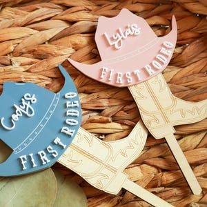 First Rodeo Cake Topper | Personalized Cowgirl Cake Topper | First Birthday Cake Topper | Rodeo Party Decor | First Rodeo Birthday Decor