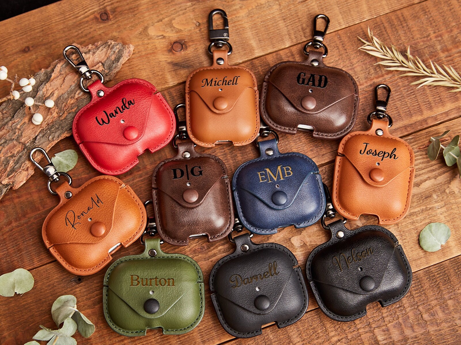 Custom AirPods Pro / Pro 2 Leather Case Personalized Monogram Color  Embossing Engraving – CairPods
