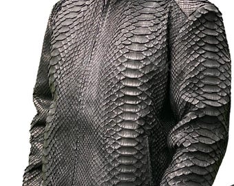 Veste exotique en python dragon : cuir véritable peau de serpent, unisexe
