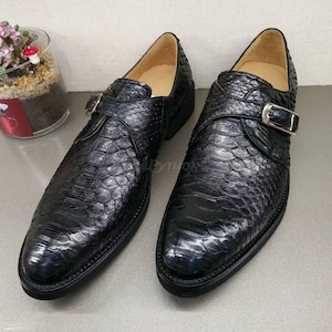 Genuine Black Python Skin Loafers