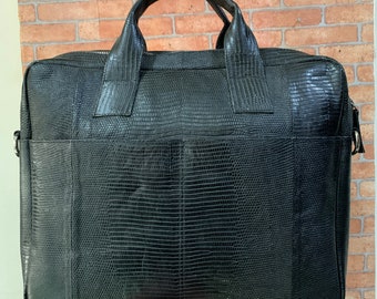Bolso de mano de lagarto auténtico negro, piel de lagarto auténtica, piel de lagarto natural, bolso de lagarto auténtico, bolso de mano de lagarto, bolso de verano