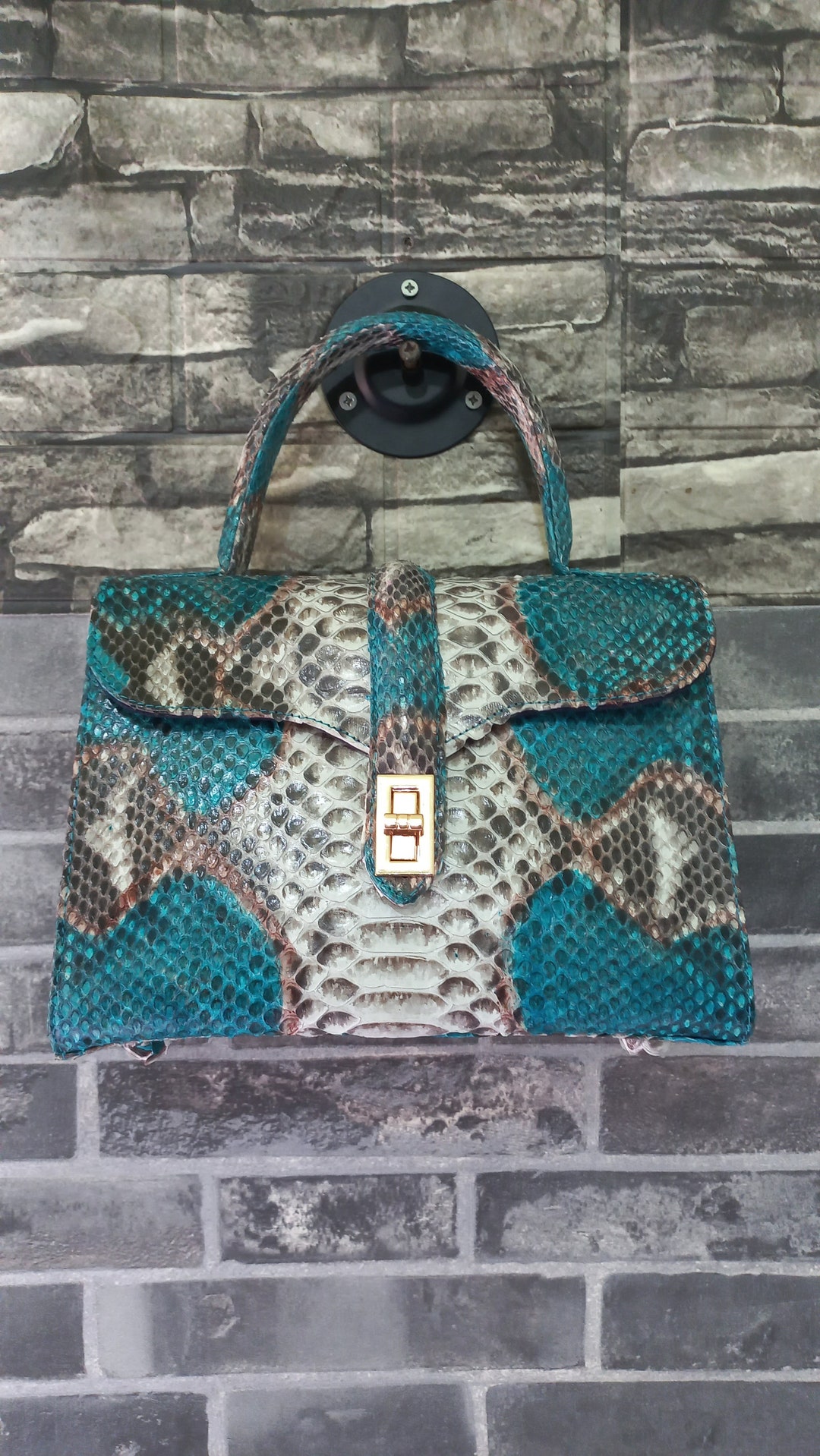 Ball Python Purse Blue & White Python Top Handle Bag: Exotic Snake Skin Handbag - Etsy