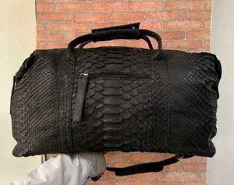 Bolso de mano de piel exótica con asa superior de pitón dragón