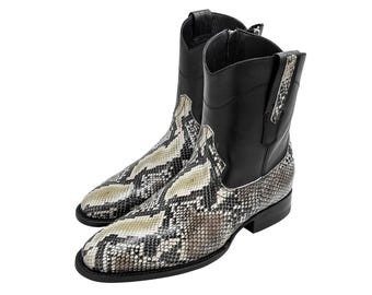 70%-off for Bulk Order, DM! Genuine Natural Color Python Skin Boots mix Black Leather