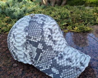 70%-off for Bulk Order, DM! White Genuine Python Caps, Python Hats, Python Caps, Real Snake Skin, Snake Skin Hats, Snake Skin Caps