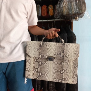 70%-off for Bulk Order, DM! Gray Exotic Genuine Python Top Handle Bag
