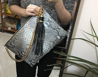 70%-off for Bulk Order, DM! Natural Genuine Python Shoulder Bag | Natural Python Skin | Genuine Python Bag | Python Handbag