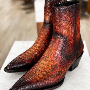 ¡70% de descuento en pedidos al por mayor, DM! Botas de piel de pitón marrón claro