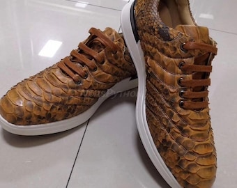 Genuine Python Skin Sneakers: Women's Old Money Shoes